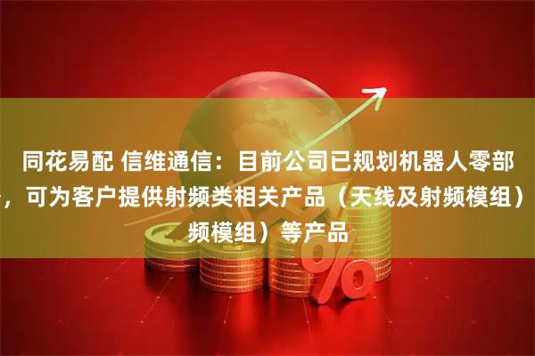 同花易配 信维通信：目前公司已规划机器人零部件业务，可为客户提供射频类相关产品（天线及射频模组）等产品